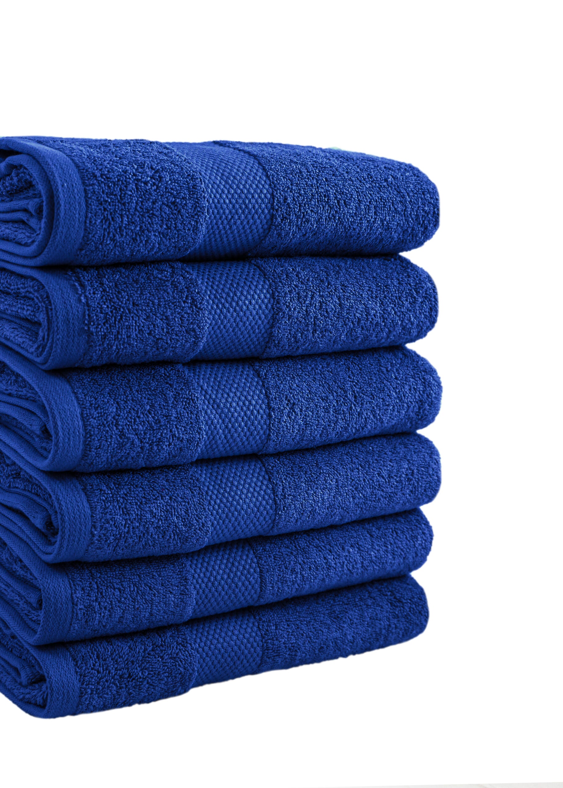 Set Asciugamani Viso + Ospite 6+6 Posidonia Blu Royal Spugna 500gr/mq 100% Cotone
