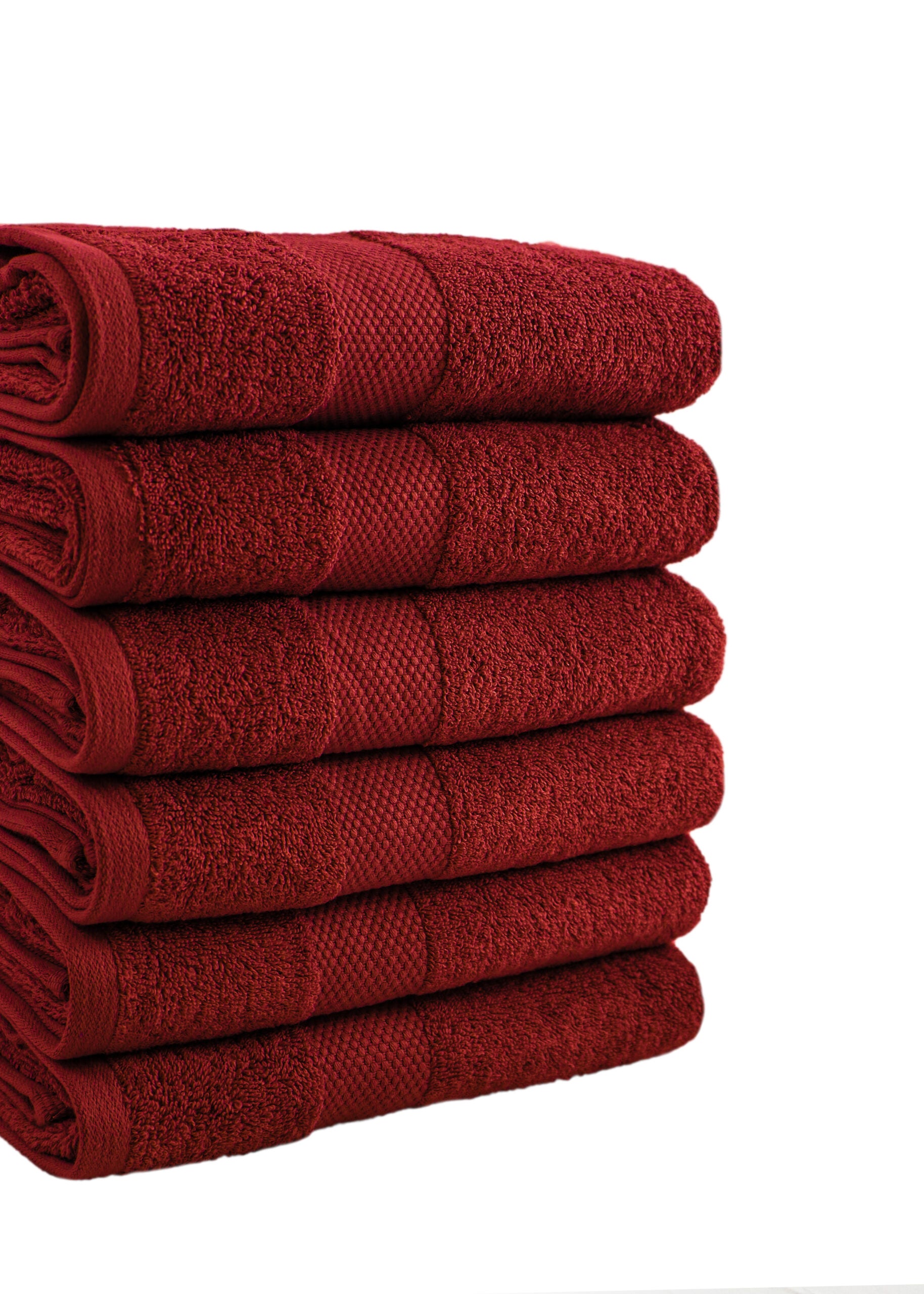 Set Asciugamani Viso + Ospite 6+6 Posidonia Bordeaux Spugna 500gr/mq 100% Cotone