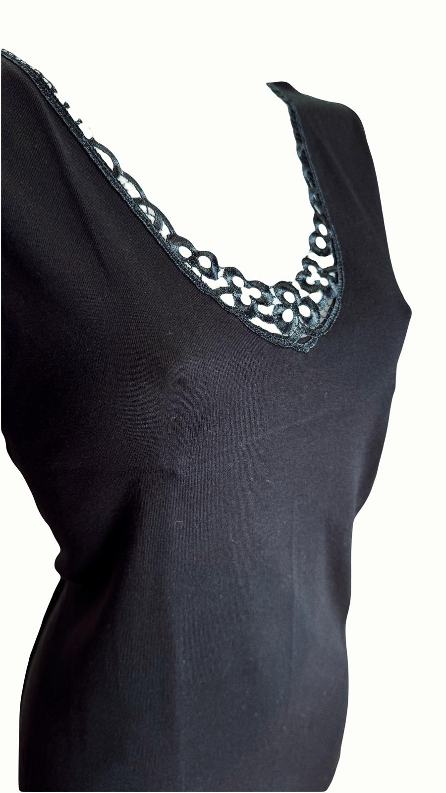 IRGE Canotta spalla Larga da donna Macramè 3 pezzi art.7002