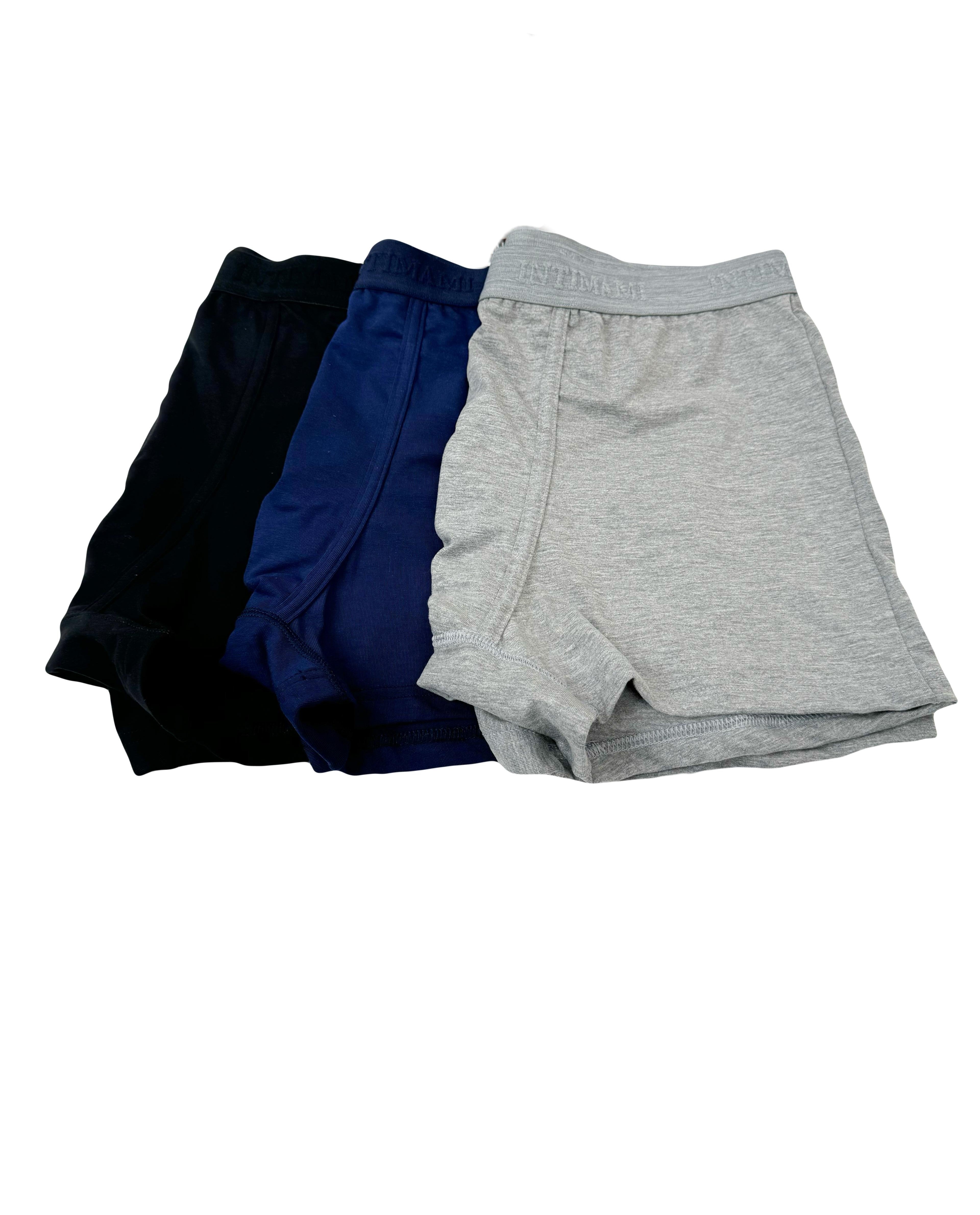 Intimami Boxer uomo con elastico esterno in cotone bielastico confezione tre pezzi 51iub