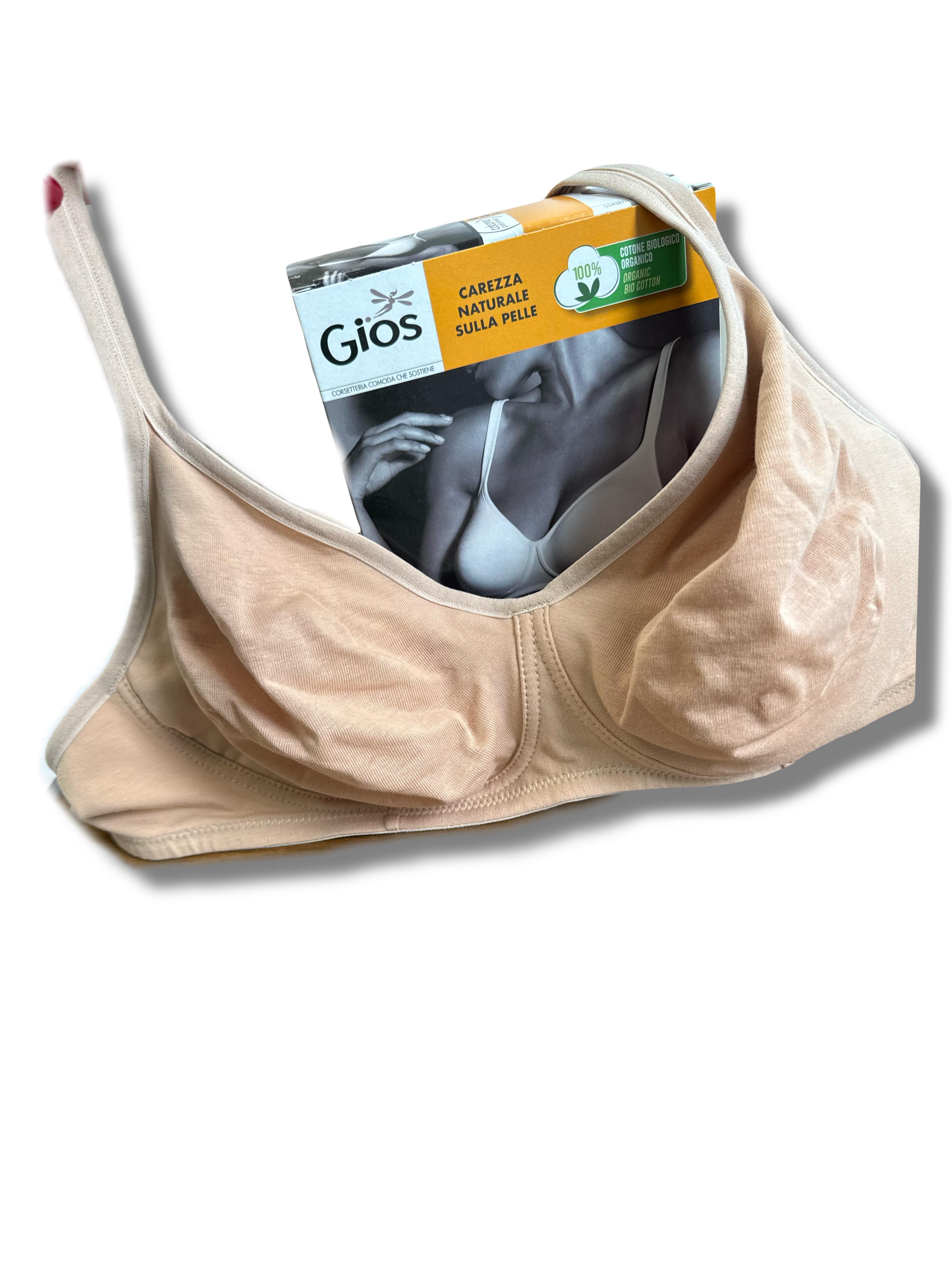 GIOS Reggiseno cotone elasticizzato senza ferretto CANNELLA