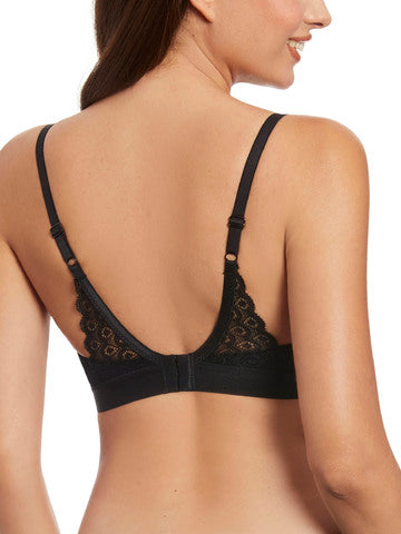 Selene CLOE Reggiseno in pizzo con tessuto a nido d'ape senza ferretto e senza imbottitura