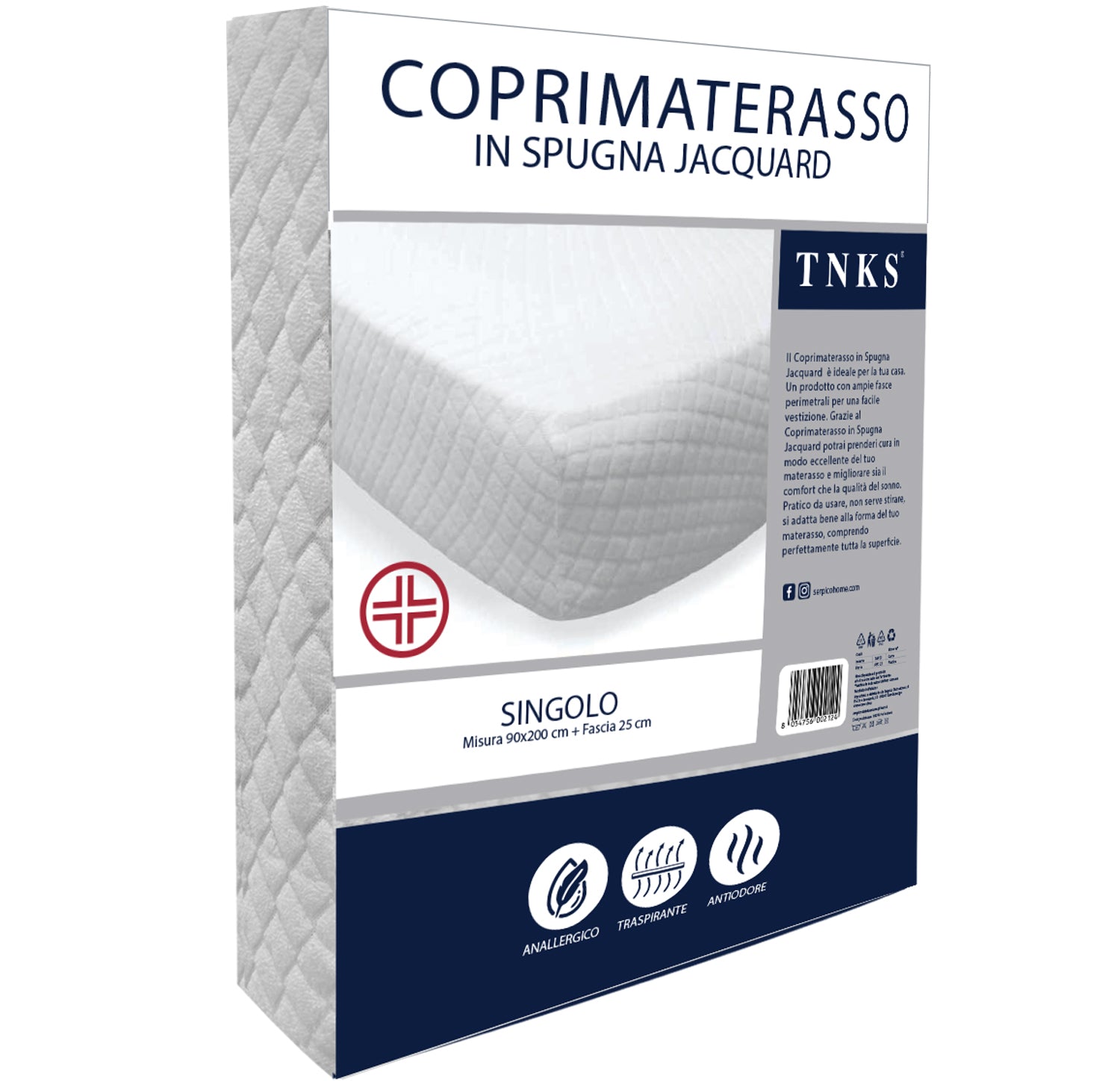 TNKS Coprimaterasso Singolo in Spugna Jacquard