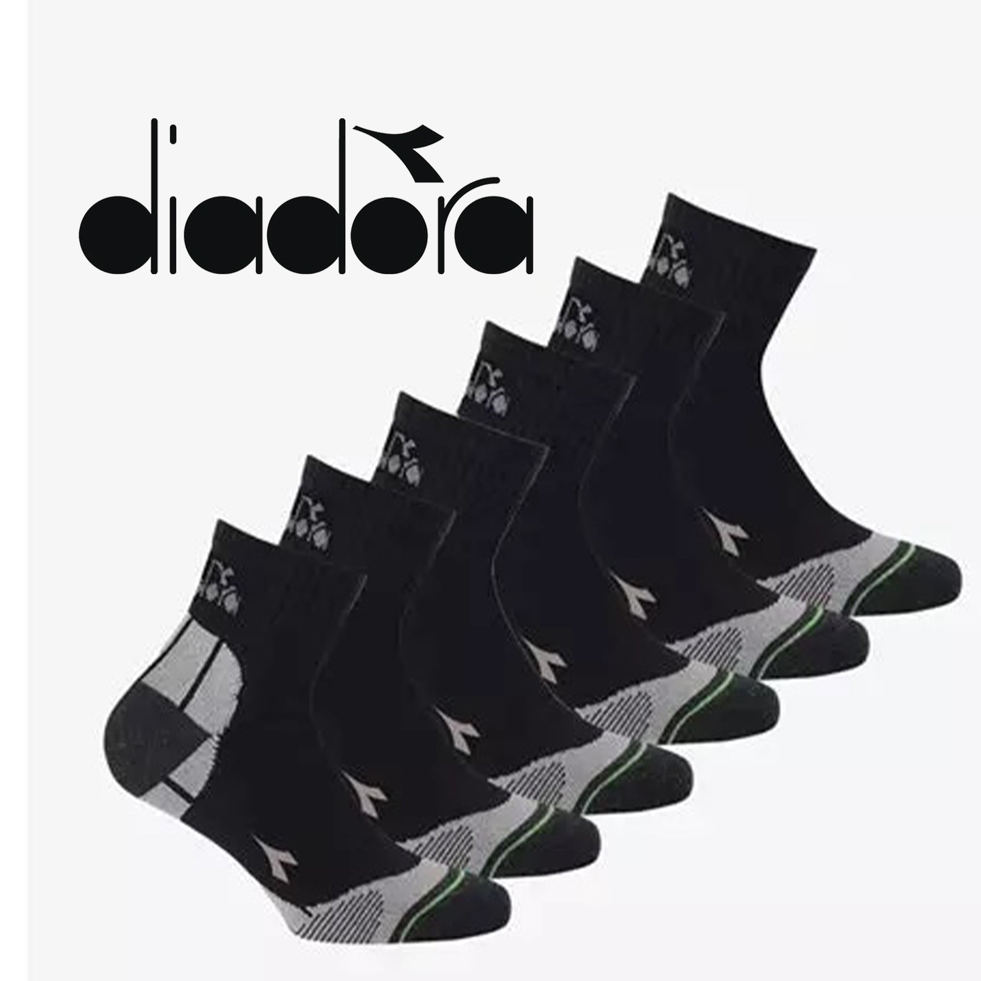 DIADORA D1215 Diadora Calze Running 3 Paia Quarter Multi Nero Unisex