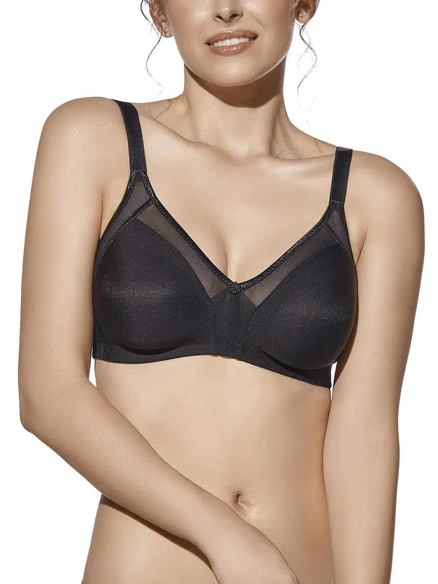 Selene – ESTELA Reggiseno modellante senza ferretto e senza imbottitura con inserti in fresco tulle coppa C