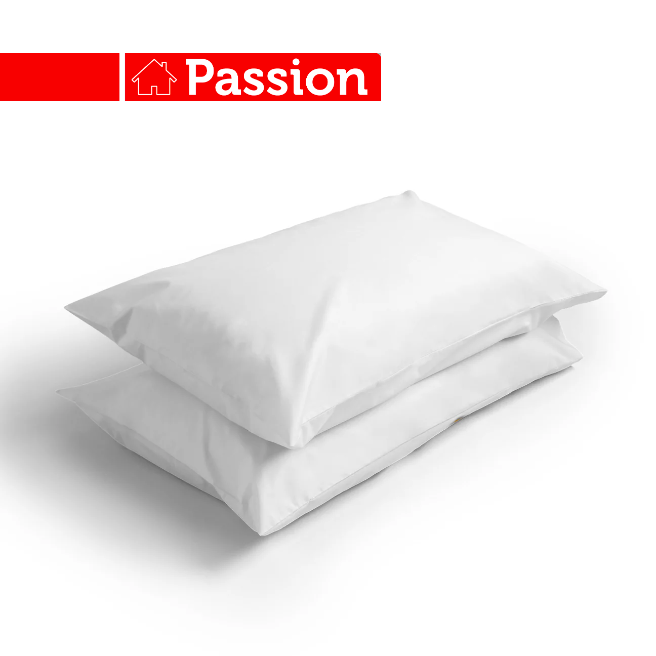 PASSION Coppia di federe 50x80cm a sacchetto in 100% Cotone Bianco