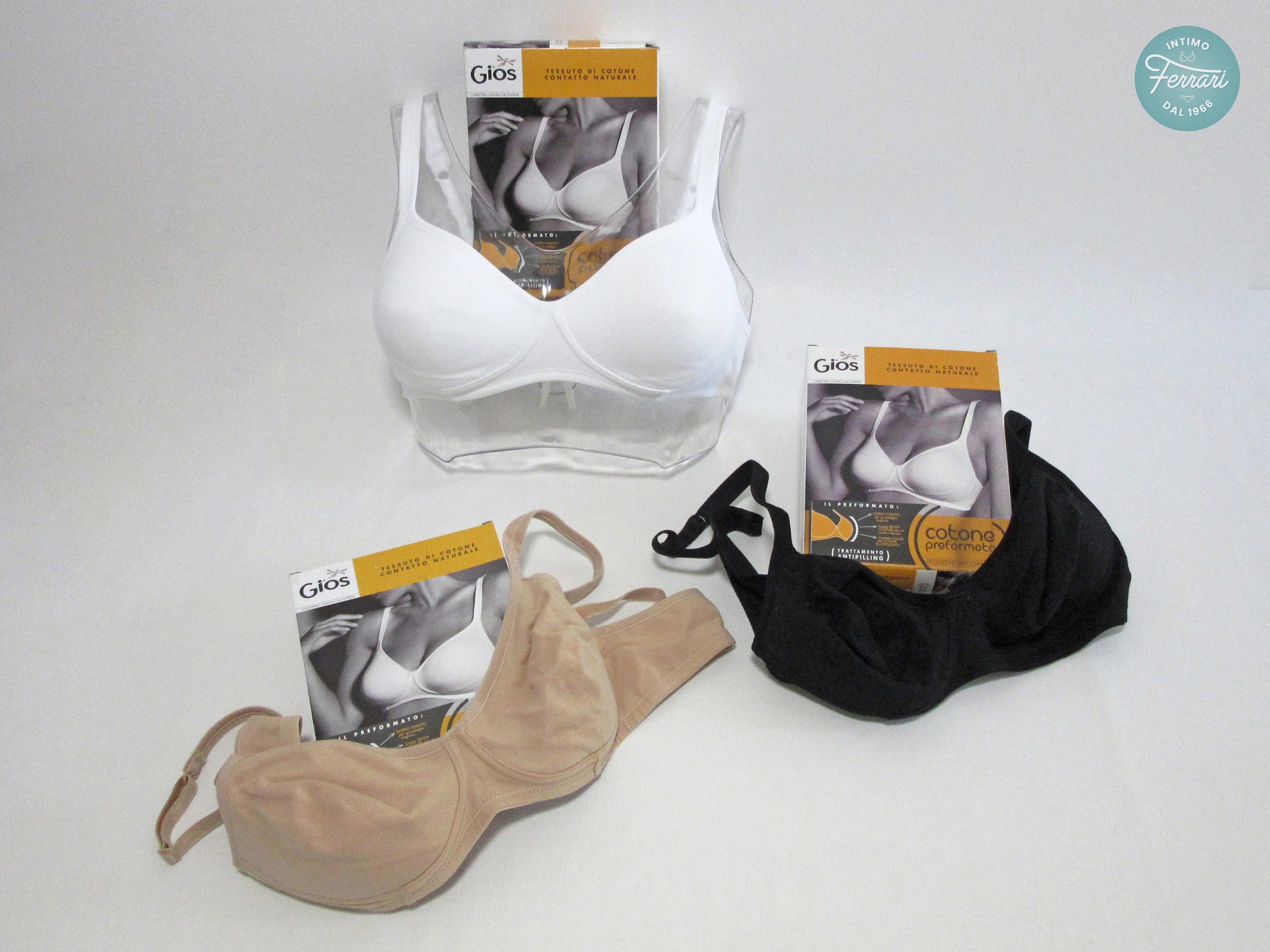 GIOS Reggiseno cotone elasticizzato senza ferretto CANNELLA