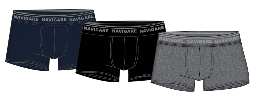 Navigare Boxer Uomo Cotone Elasticizzato Elastico Esterno Art. 573/E