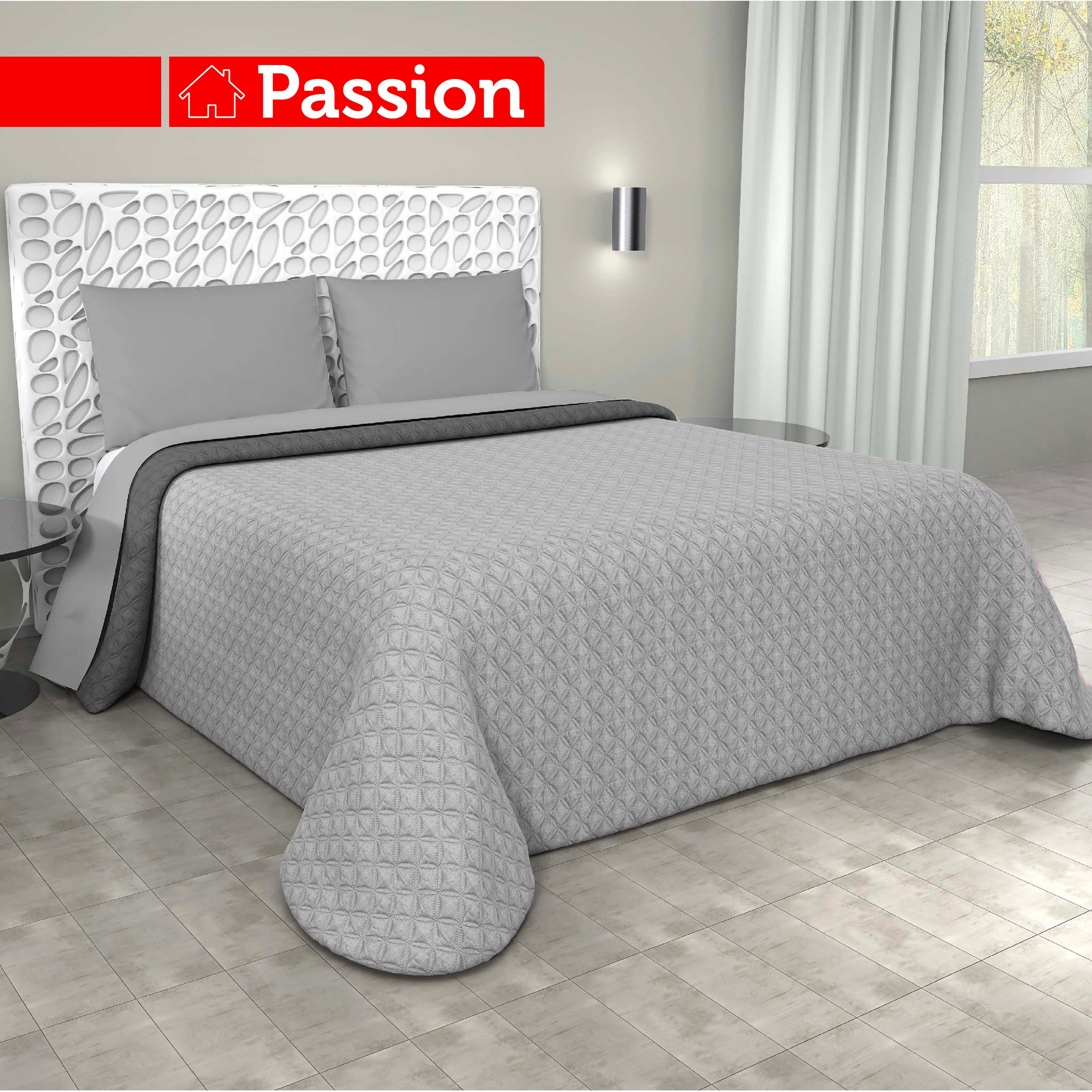 PASSION Trapuntino Copriletto in Tinta Unita Double Face
