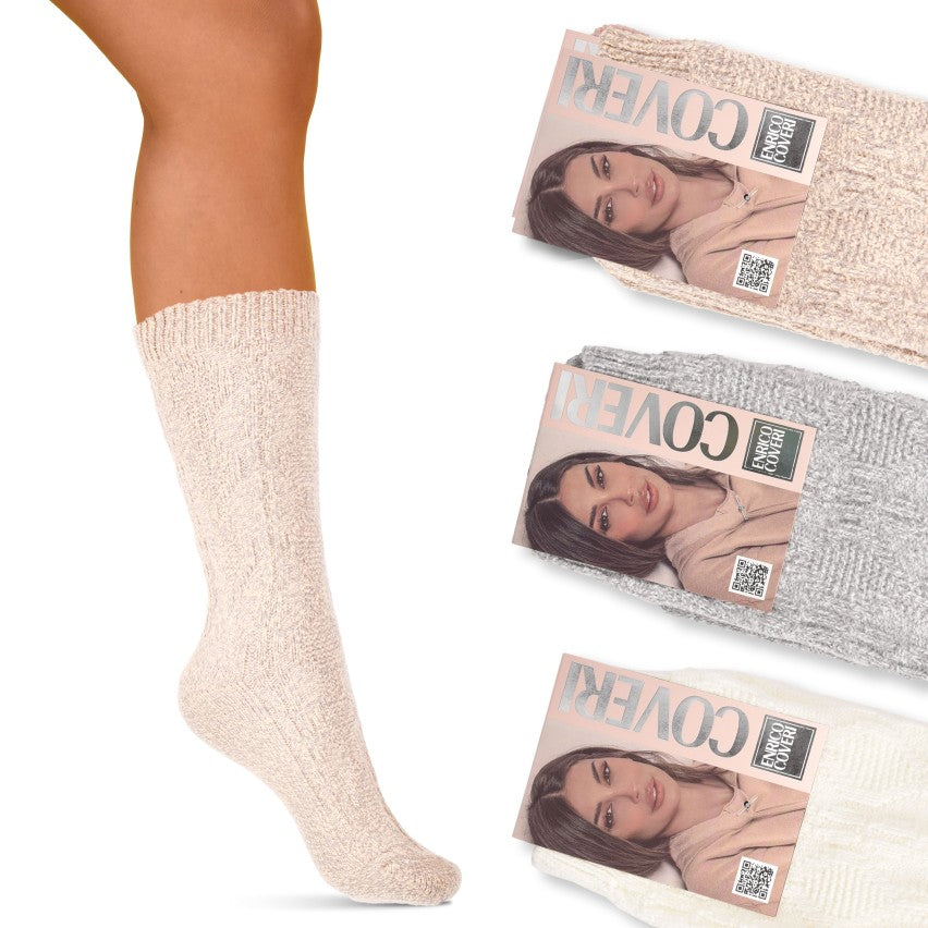 Calze donna invernali midi morbide calde Enrico Coveri Melody-5-ass-A 3 paia