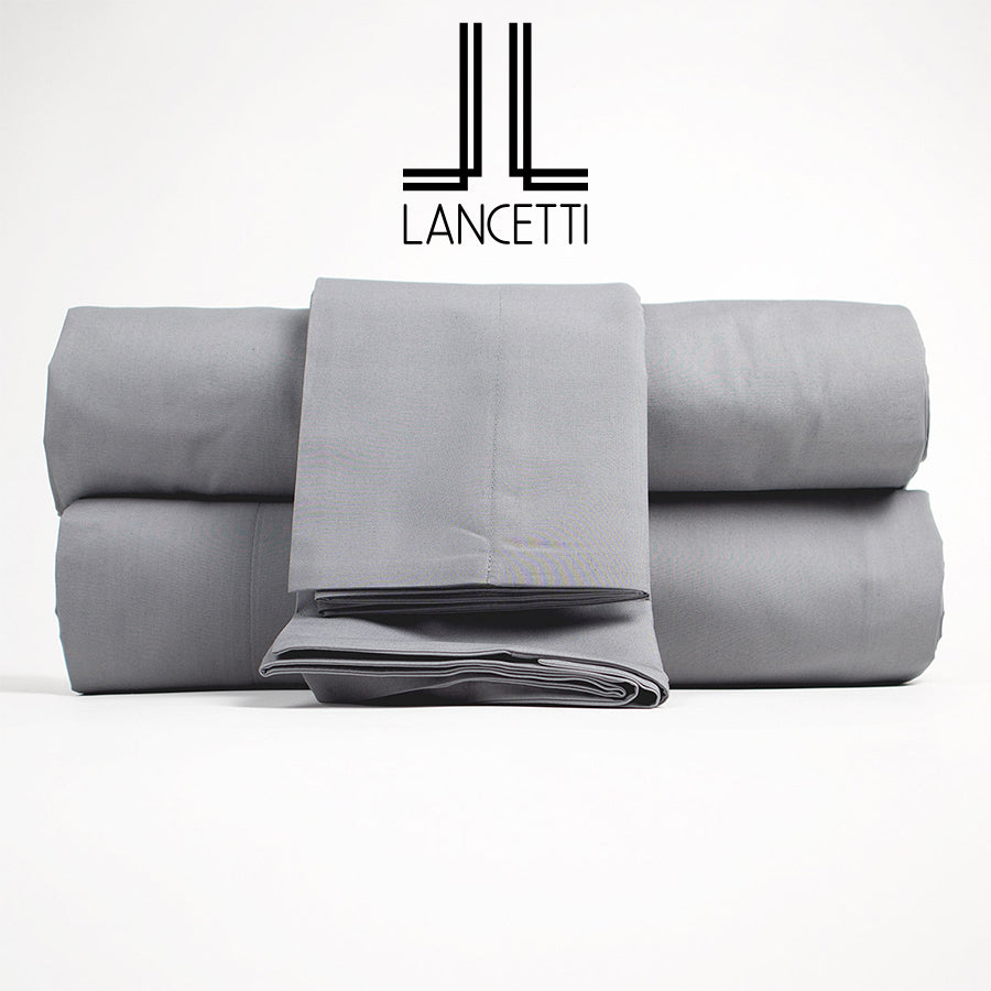 Lancetti Completo Letto Matrimoniale in Cotone Percalle Con Federa a 3 Volant