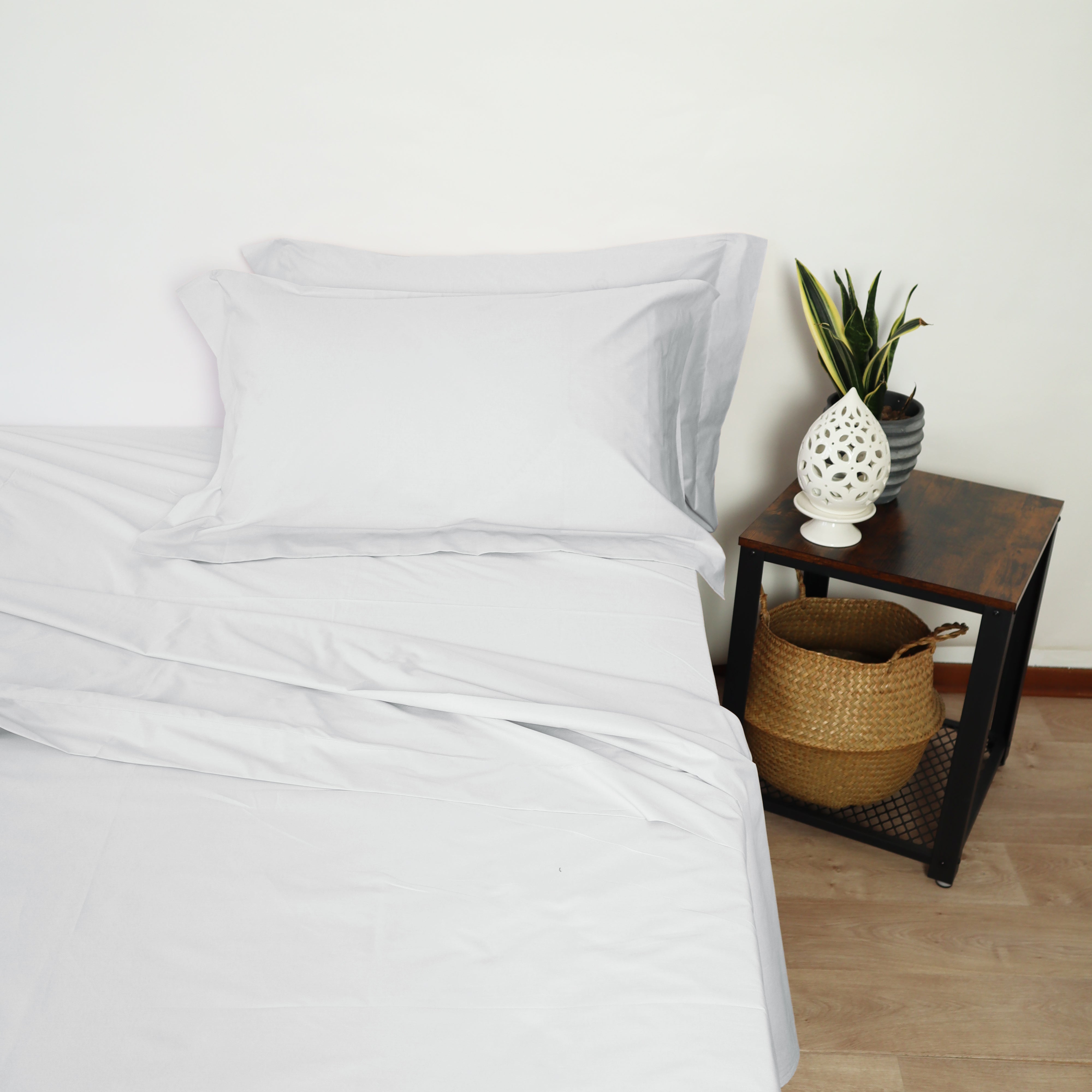 Lancetti Completo Letto Matrimoniale in Cotone Percalle Con Federa a 3 Volant