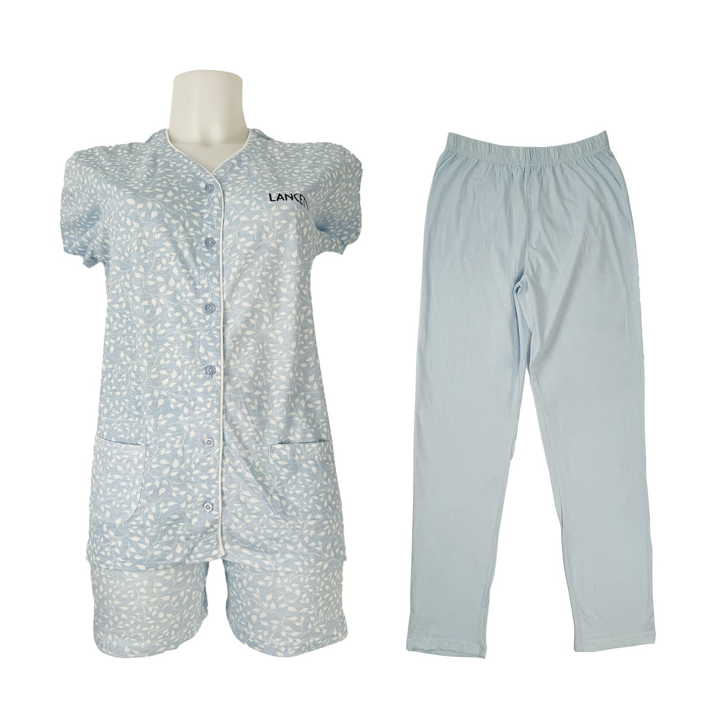 LANCETTI Pigiama IN COTONE DONNA Set 3 Pezzi Art LSW 00411 Polvere