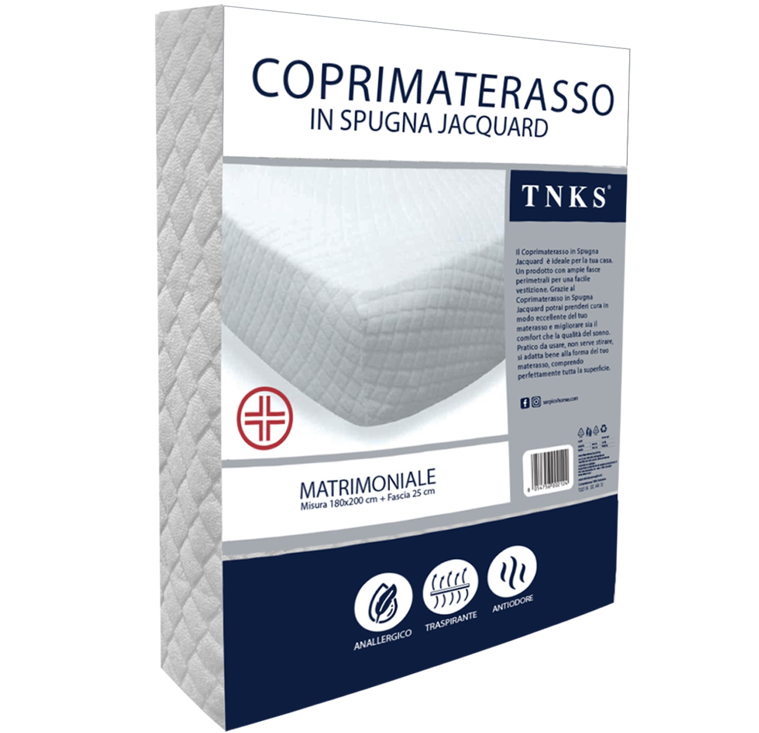 TNKS Coprimaterasso Matrimoniale in Spugna Jacquard
