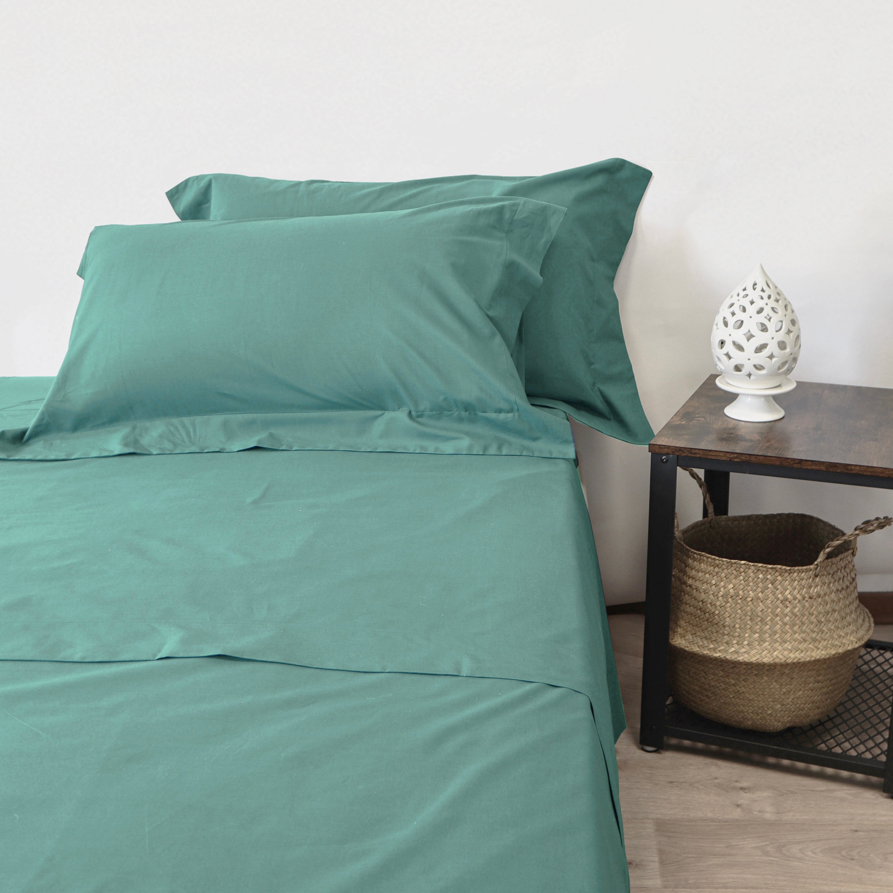Lancetti Completo Letto Matrimoniale in Cotone Percalle Con Federa a 3 Volant
