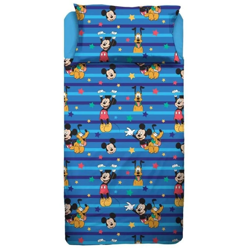 Completo lenzuola in flanella Mickey Mouse Disney per letto Singolo