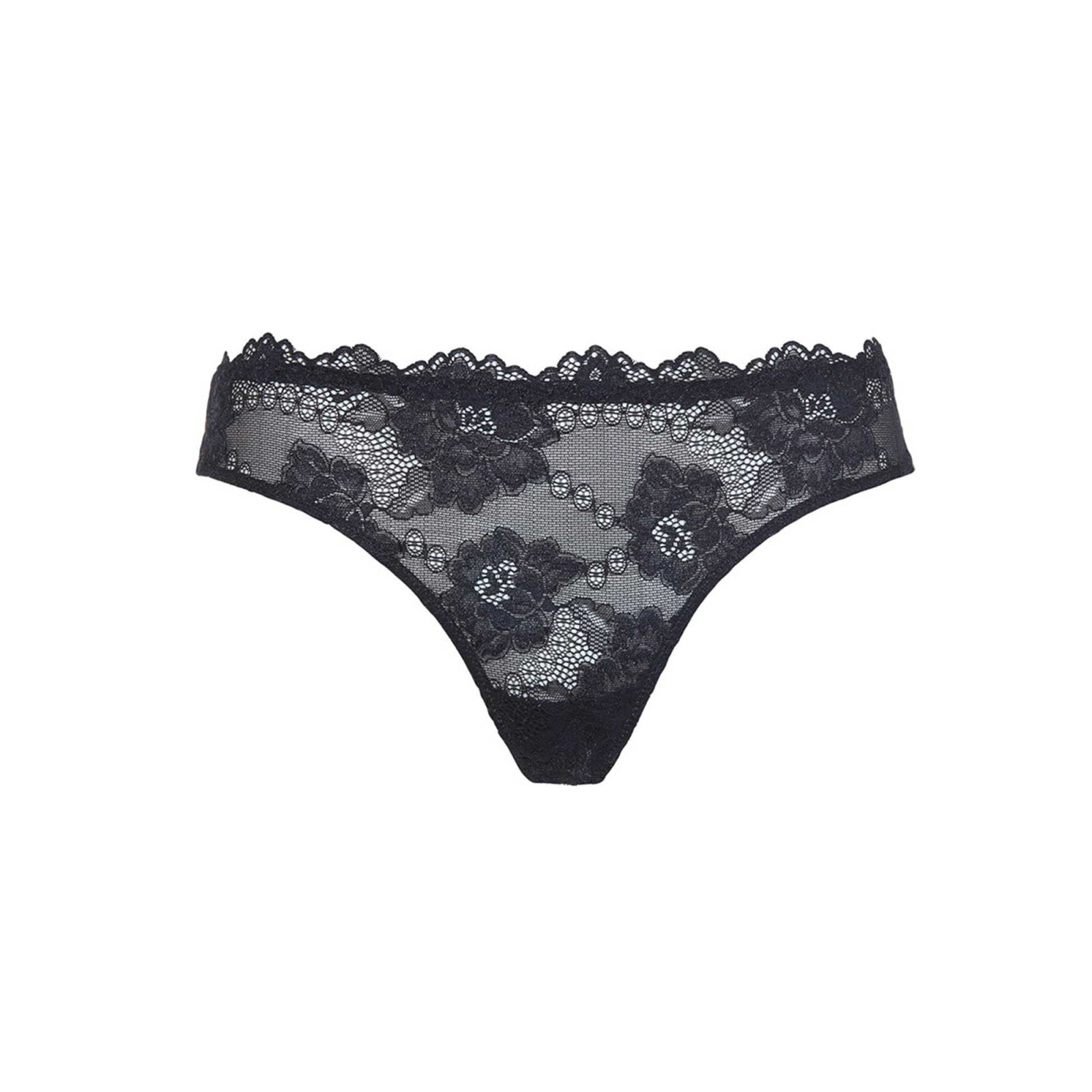 Lormar Perizoma Donna in Pizzo Elasticizzato Floreale Elegante per Uso Quotidiano
