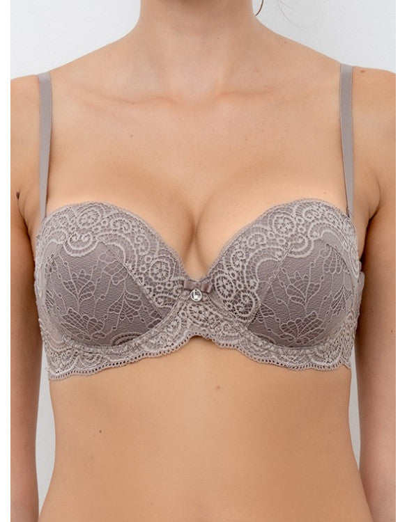 LORMAR Reggiseno Fascia effetto Super Push Up +2 taglie - Extra Pizzo
