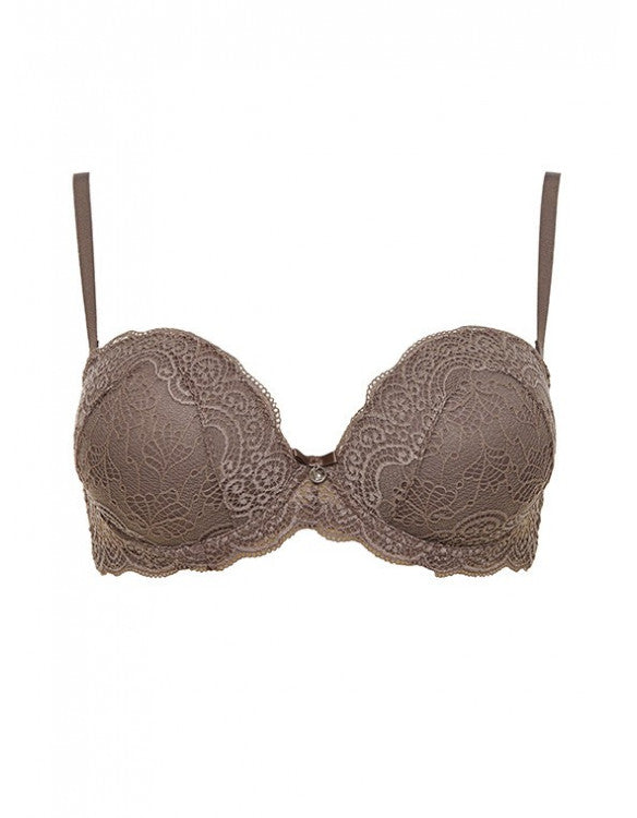 LORMAR Reggiseno Fascia effetto Super Push Up +2 taglie - Extra Pizzo