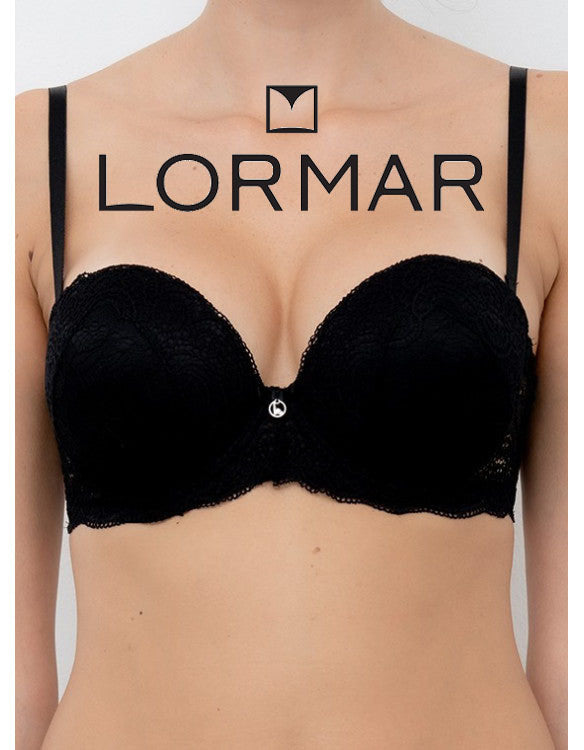 LORMAR Reggiseno Fascia effetto Super Push Up +2 taglie - Extra Pizzo