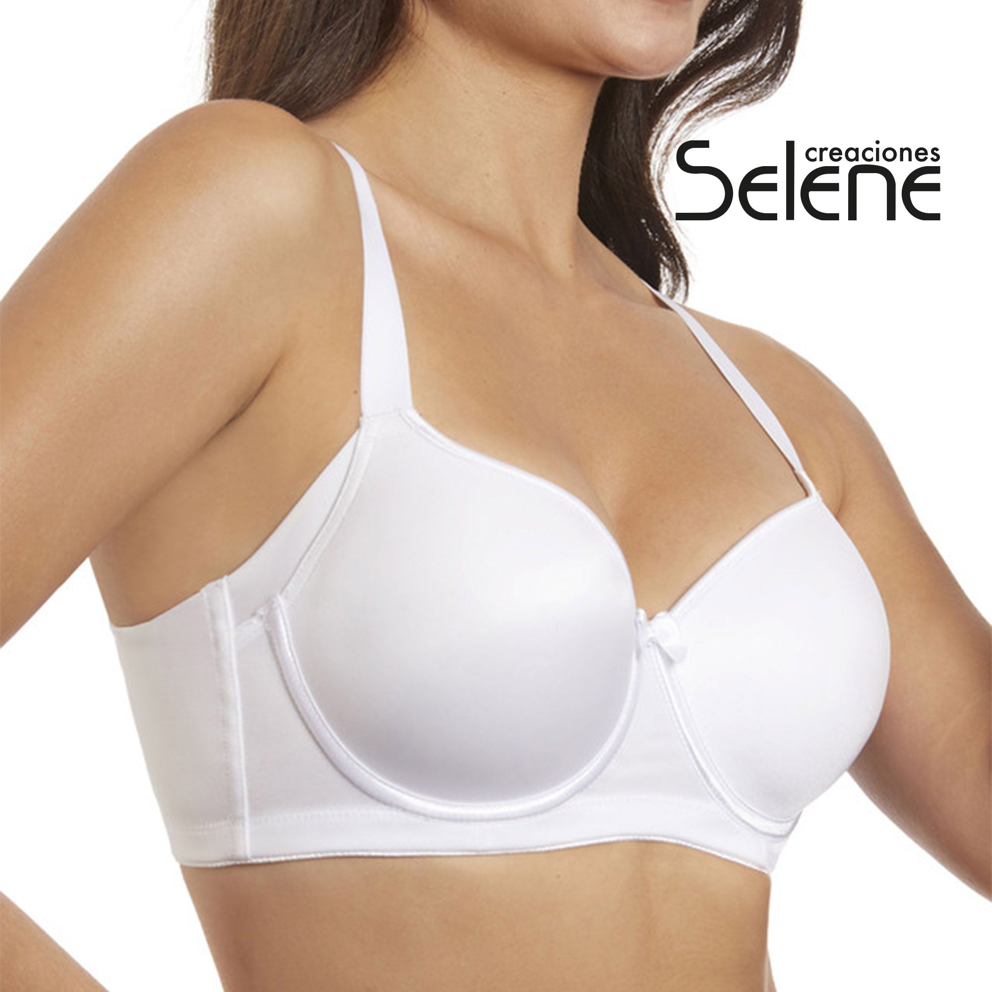 Selene Reggiseno LISA Reggiseno effetto seta con ferretto e coppe imbottite con fascia alta comfort