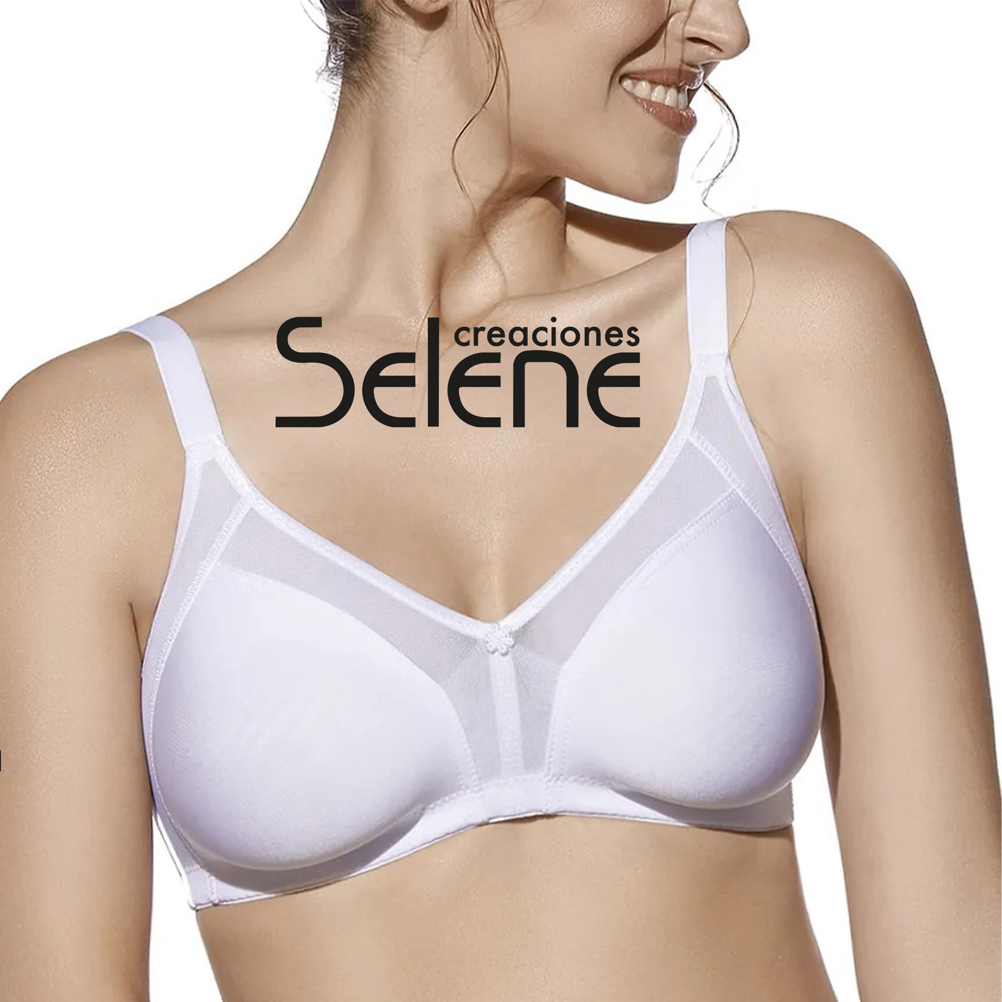 Selene – ESTELA Reggiseno modellante senza ferretto e senza imbottitura con inserti in fresco tulle coppa C
