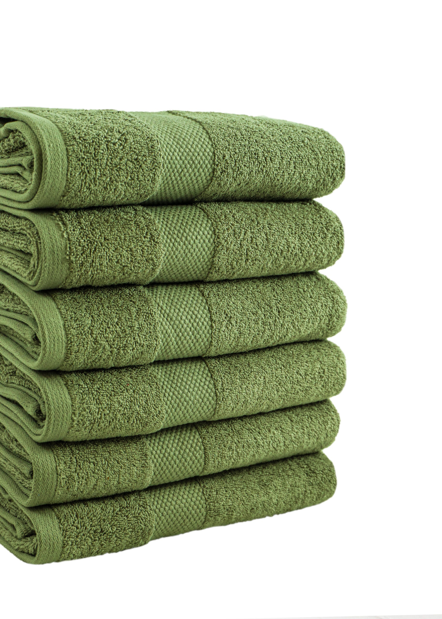 Set Asciugamani Viso + Ospite 6+6 Posidonia Verde Spugna 500gr/mq 100% Cotone (Copia)