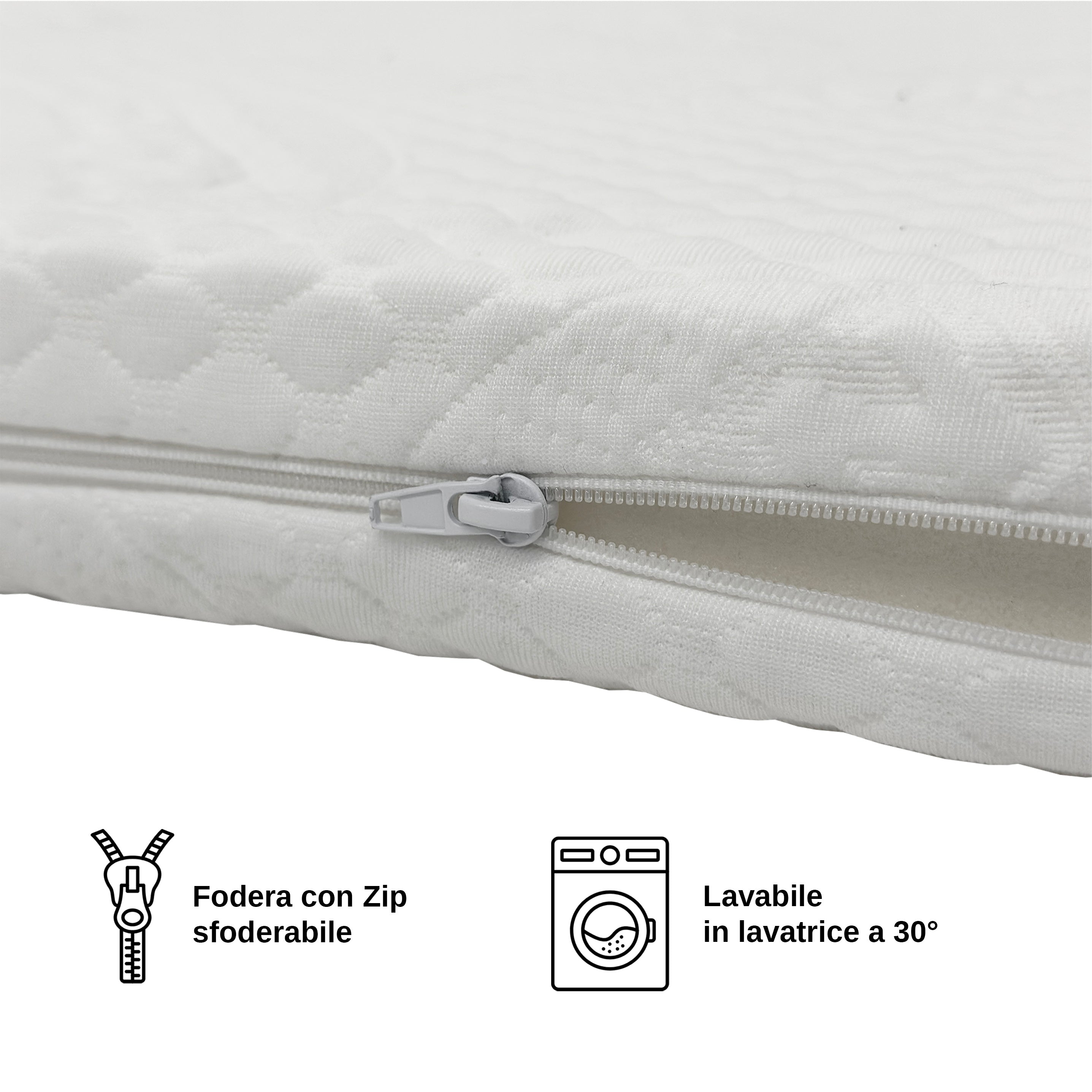 Topper in Memory Foam Sfoderabile